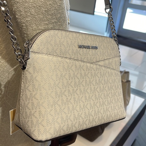 Michael Kors Jet Set Travel Medium Signature Logo Dome Crossbody Satchel NWT - Picture 9 of 16